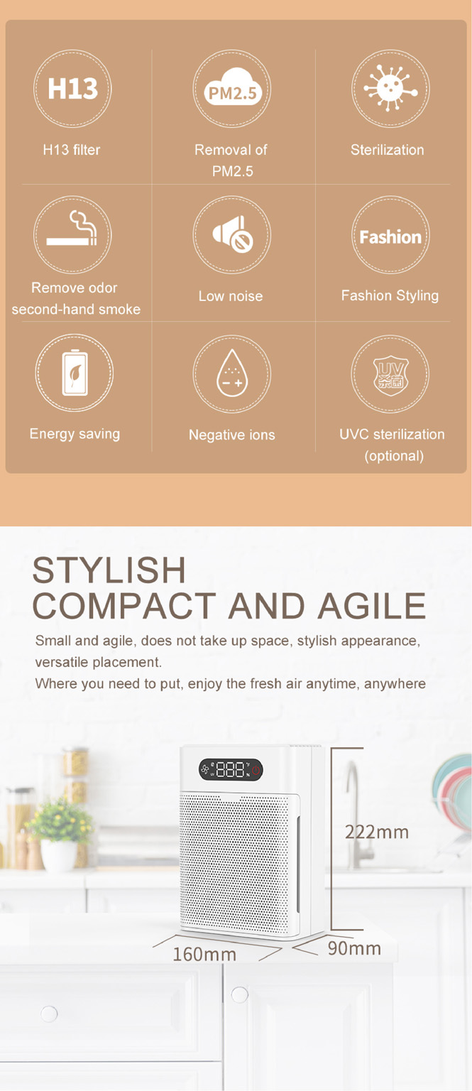 flexible desktop air purifier